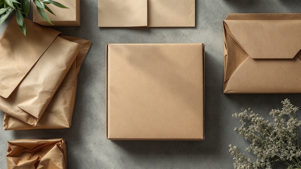 A sustainable ecommerce brand team reviewing their email marketing strategy on a laptop surrounded by eco-friendly product packaging.